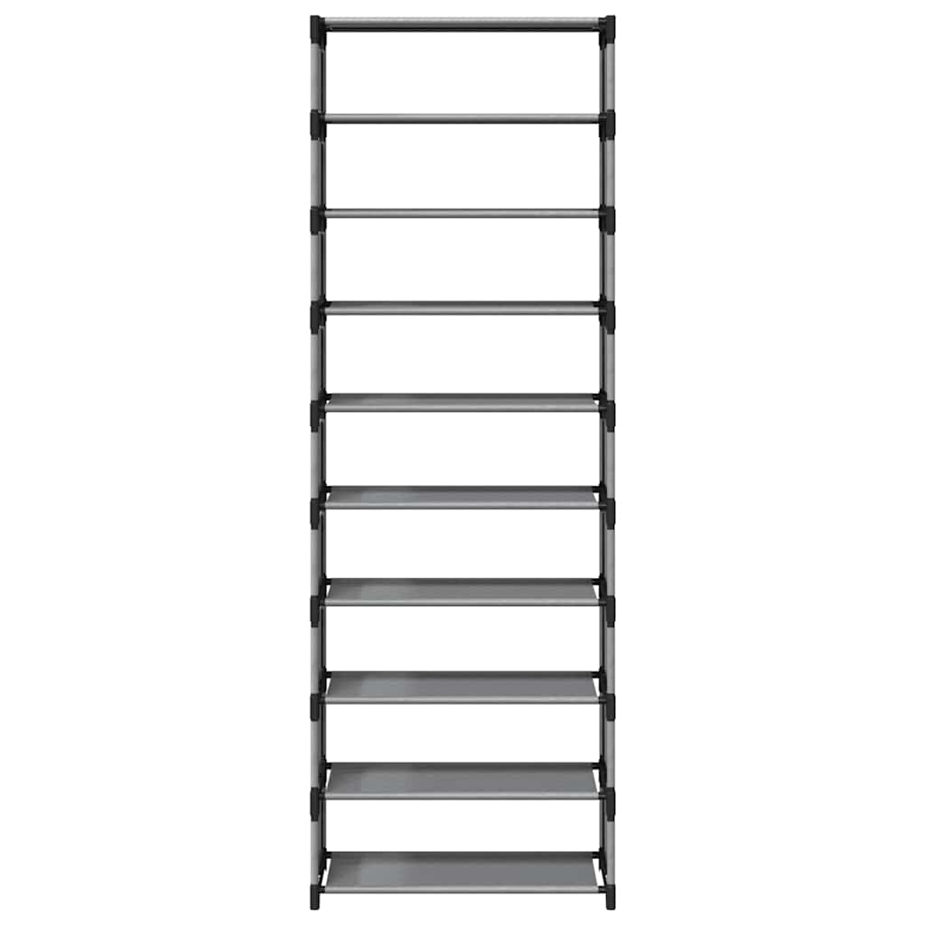 Szürke nem szőtt szövetből cipőállvány 10 szintes 54x28x158 cm 5