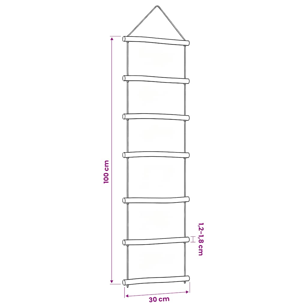 Fali dekorációk létra alakú 2 db 30x100 cm natúr ág 7