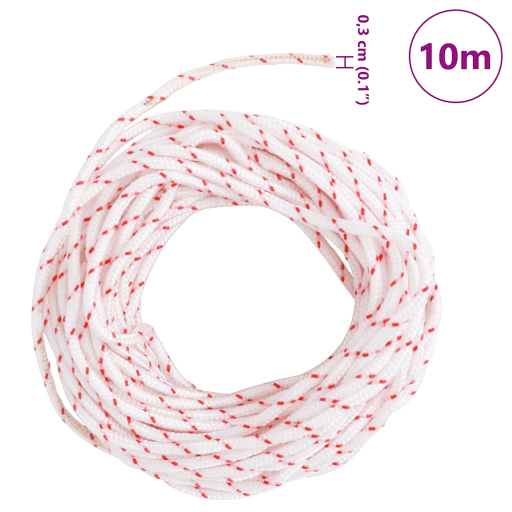 Húzó indítózsinór fehér és piros Ø3 mm 10 m Nylon 9