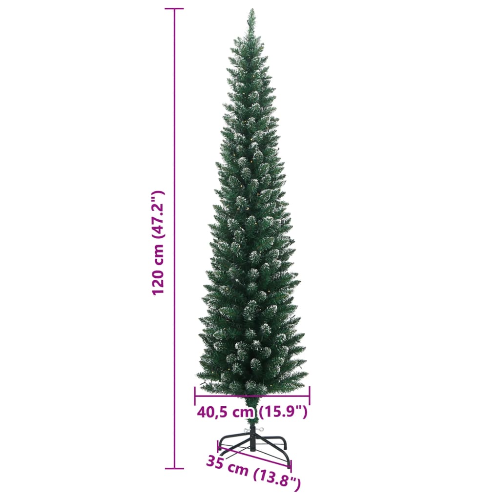 Vékony műkarácsonyfa 150 LED-del 120 cm 12