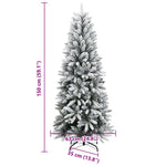 Műkarácsonyfa 150 LED-del és hóval 150 cm 11