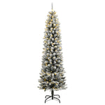 Műkarácsonyfa 300 LED-del és pelyhes hóval 180 cm 2