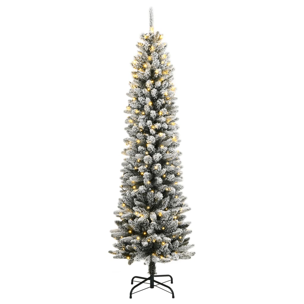 Műkarácsonyfa 300 LED-del és pelyhes hóval 180 cm 2