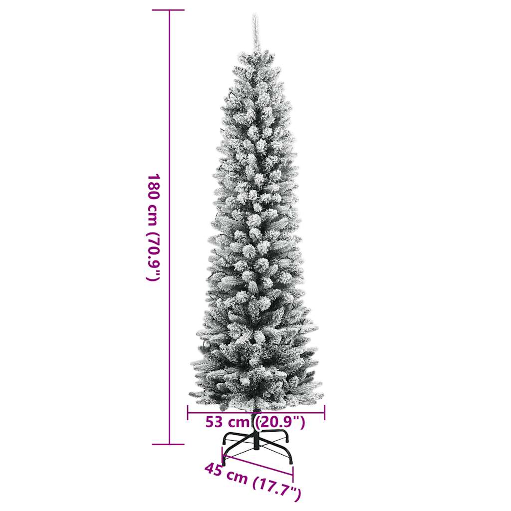 Műkarácsonyfa 300 LED-del és pelyhes hóval 180 cm 12
