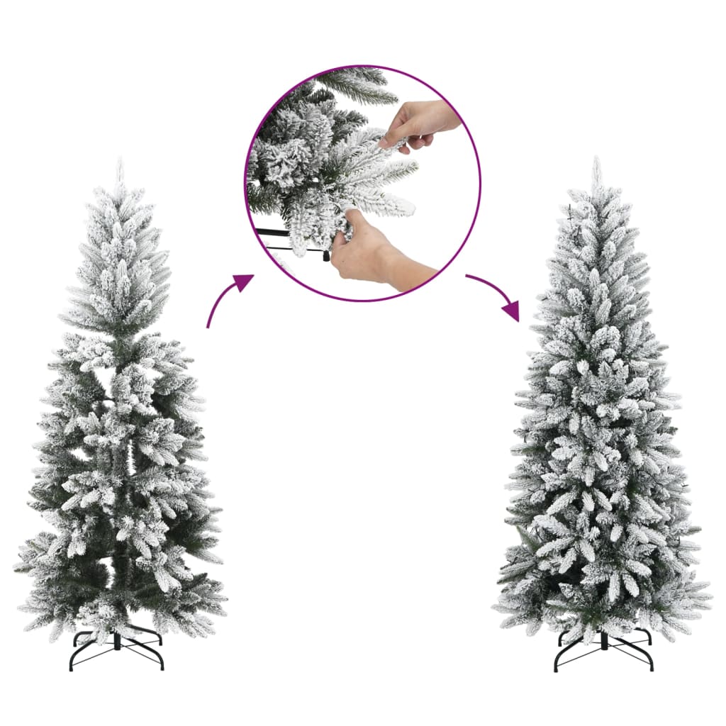 Műkarácsonyfa 300 LED-del és pelyhes hóval 180 cm 4