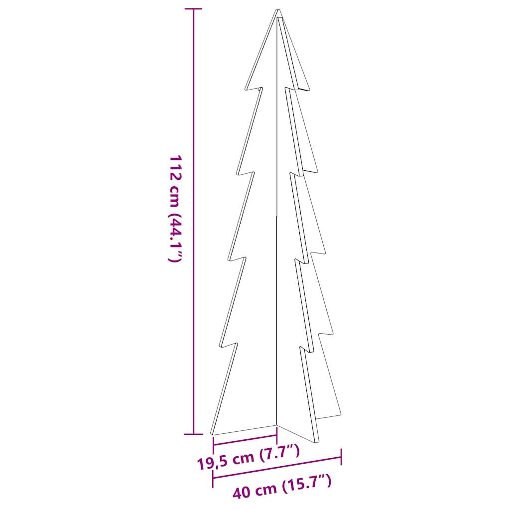Viaszbarna tömör fenyőfa karácsonyfa-dekoráció 112 cm 8