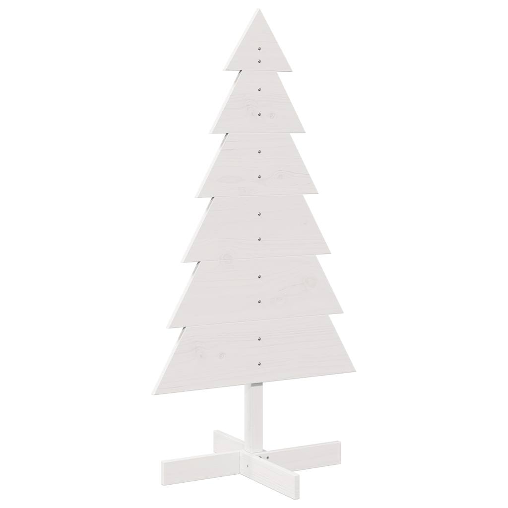 Fehér tömör fenyőfa karácsonyfa-dekoráció 120 cm 2