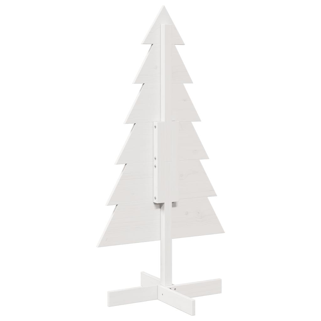 Fehér tömör fenyőfa karácsonyfa-dekoráció 120 cm 5