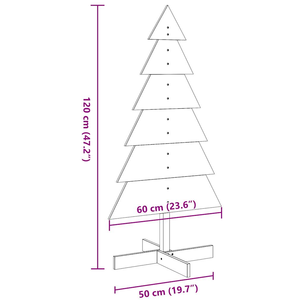 Fehér tömör fenyőfa karácsonyfa-dekoráció 120 cm 8