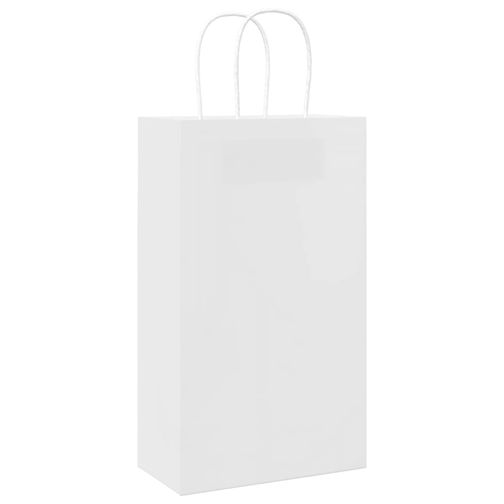 50 db fehér papírzacskók fogantyúkkal 21x11x36 cm 7