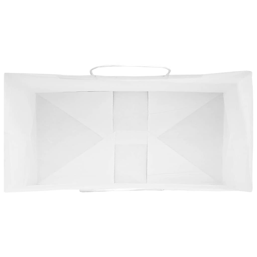 50 db fehér papírzacskók fogantyúkkal 21x11x36 cm 8