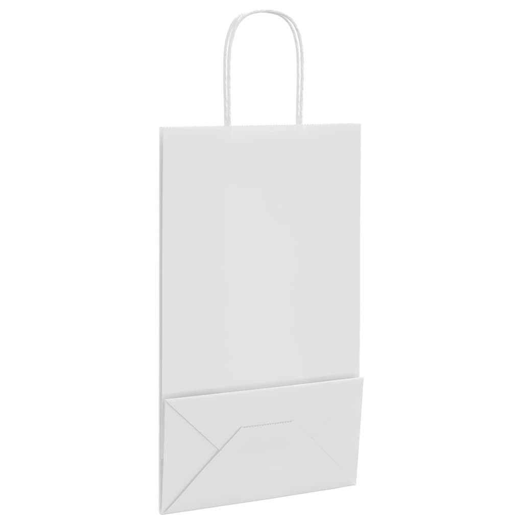 50 db fehér papírzacskók fogantyúkkal 21x11x36 cm 9