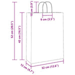 250 db fehér papírzacskók fogantyúkkal 32x12x42 cm 11