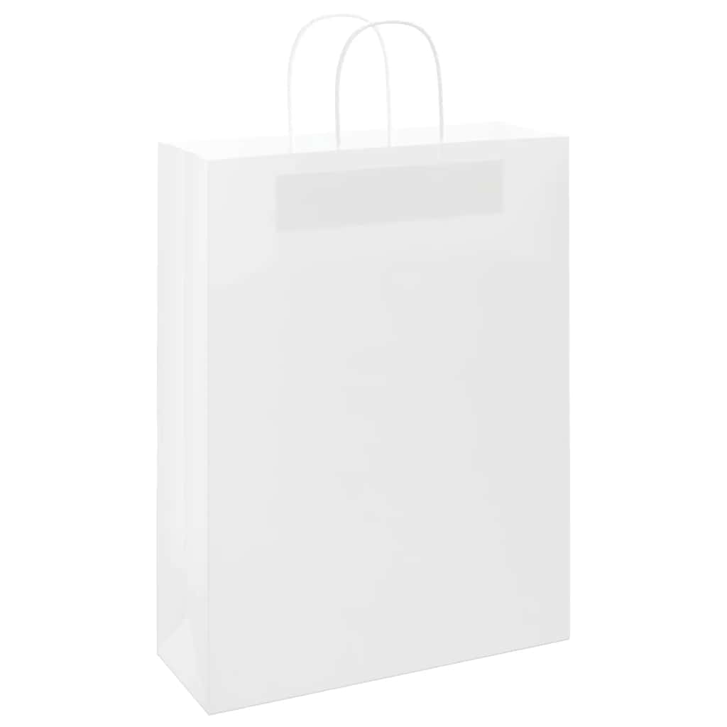 250 db fehér papírzacskók fogantyúkkal 32x12x42 cm 3