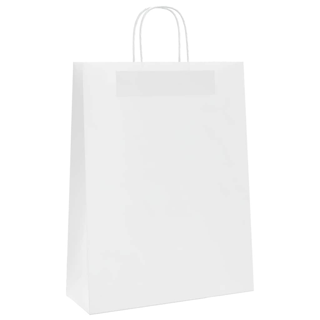 250 db fehér papírzacskók fogantyúkkal 32x12x42 cm 4