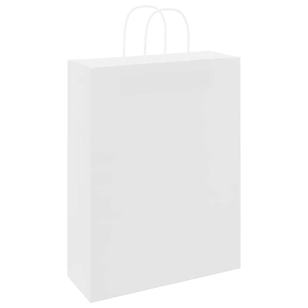 250 db fehér papírzacskók fogantyúkkal 32x12x42 cm 7