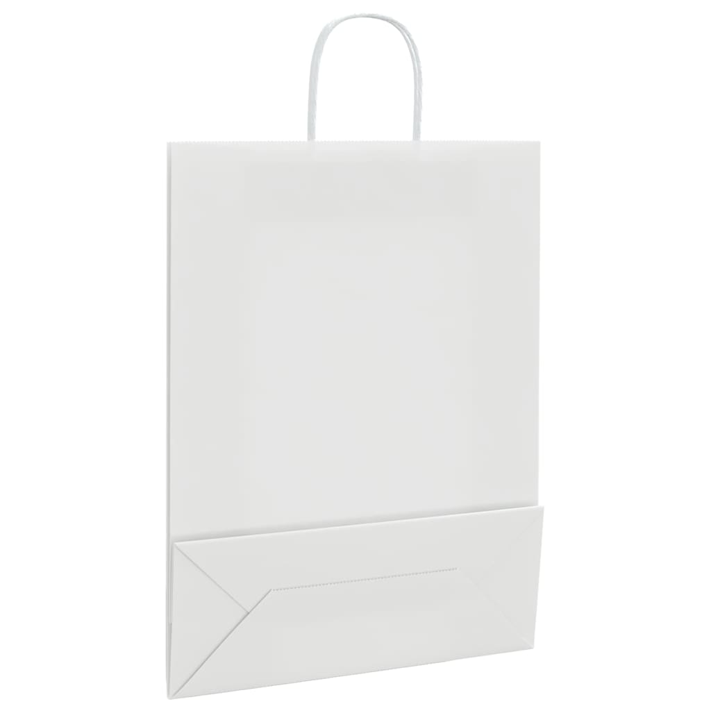 250 db fehér papírzacskók fogantyúkkal 32x12x42 cm 9