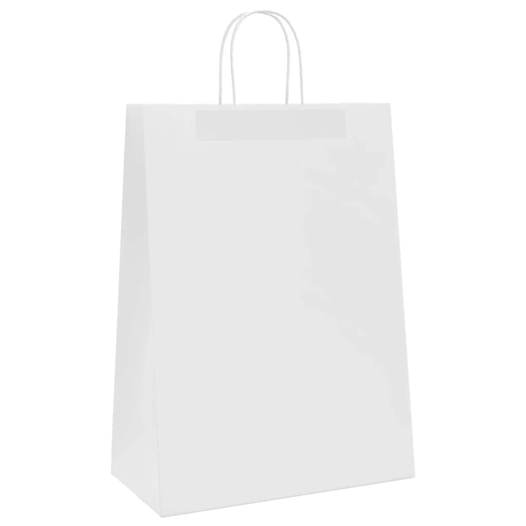 250 db fehér papírzacskók fogantyúkkal 32x17x44 cm 4