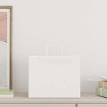 250 db fehér papírzacskók fogantyúkkal 32x22x24 cm 3