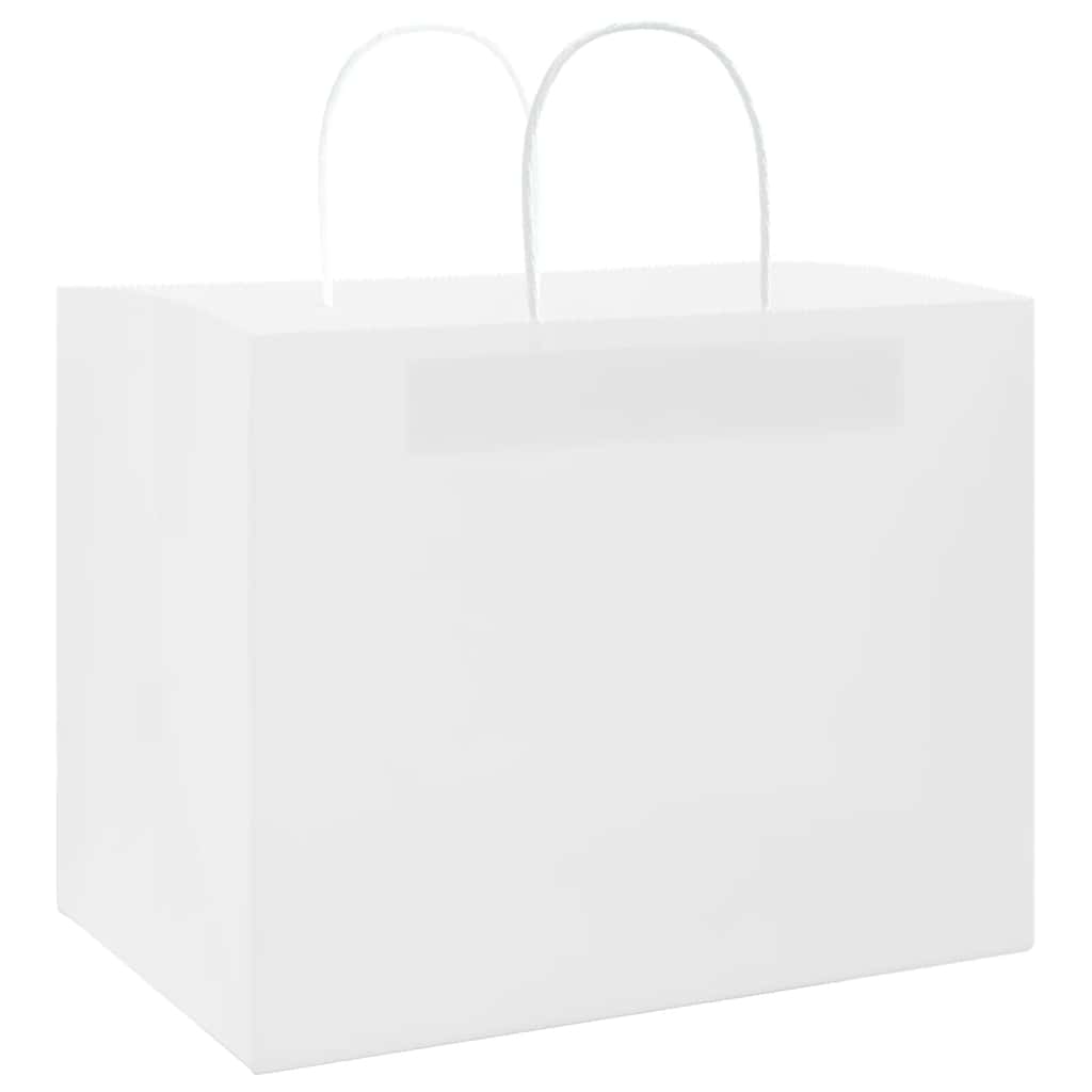 250 db fehér papírzacskók fogantyúkkal 32x22x24 cm