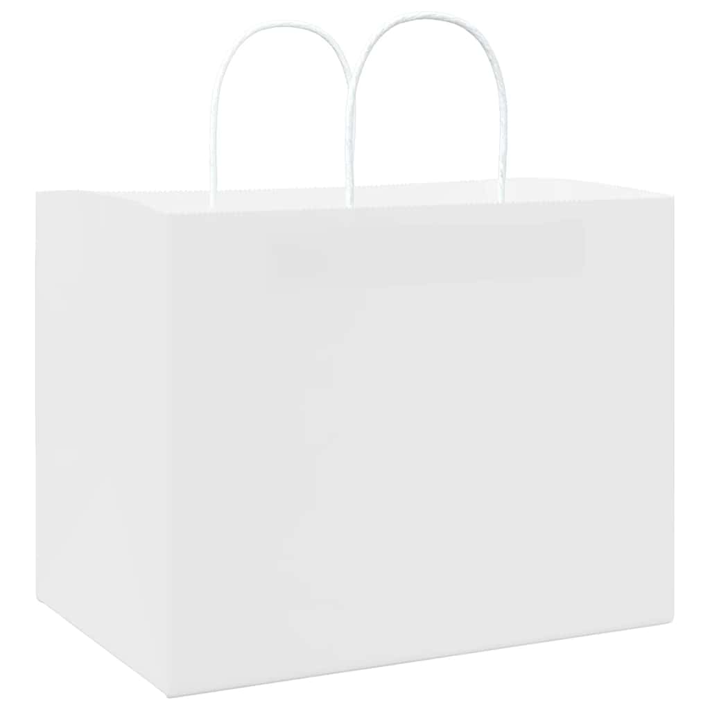 250 db fehér papírzacskók fogantyúkkal 32x22x24 cm 6