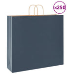 250 db kék papírzacskók fogantyúkkal 54x15x49 cm