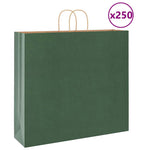 250 db zöld papírzacskók fogantyúkkal 54x15x49 cm