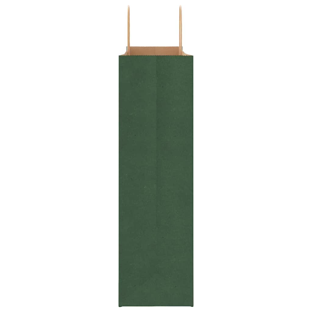 250 db zöld papírzacskók fogantyúkkal 54x15x49 cm 6
