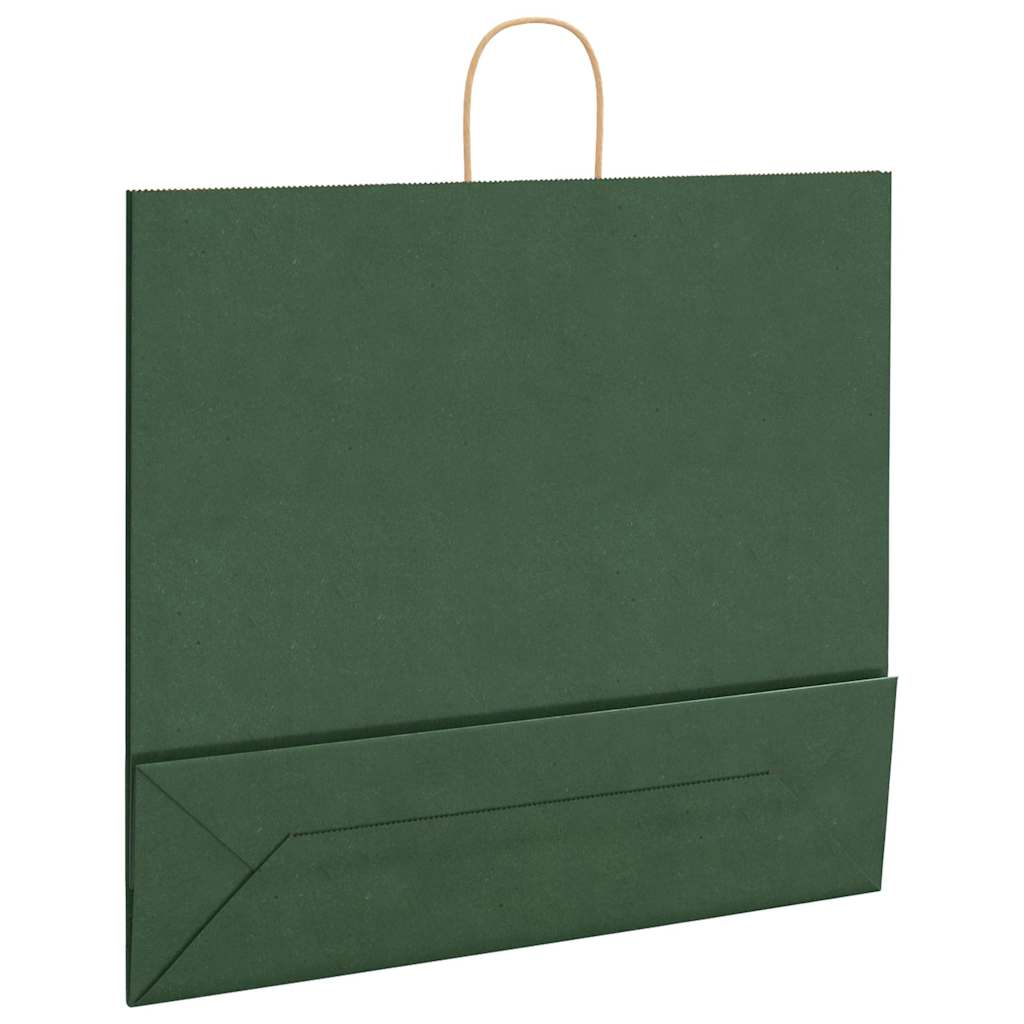 250 db zöld papírzacskók fogantyúkkal 54x15x49 cm 9