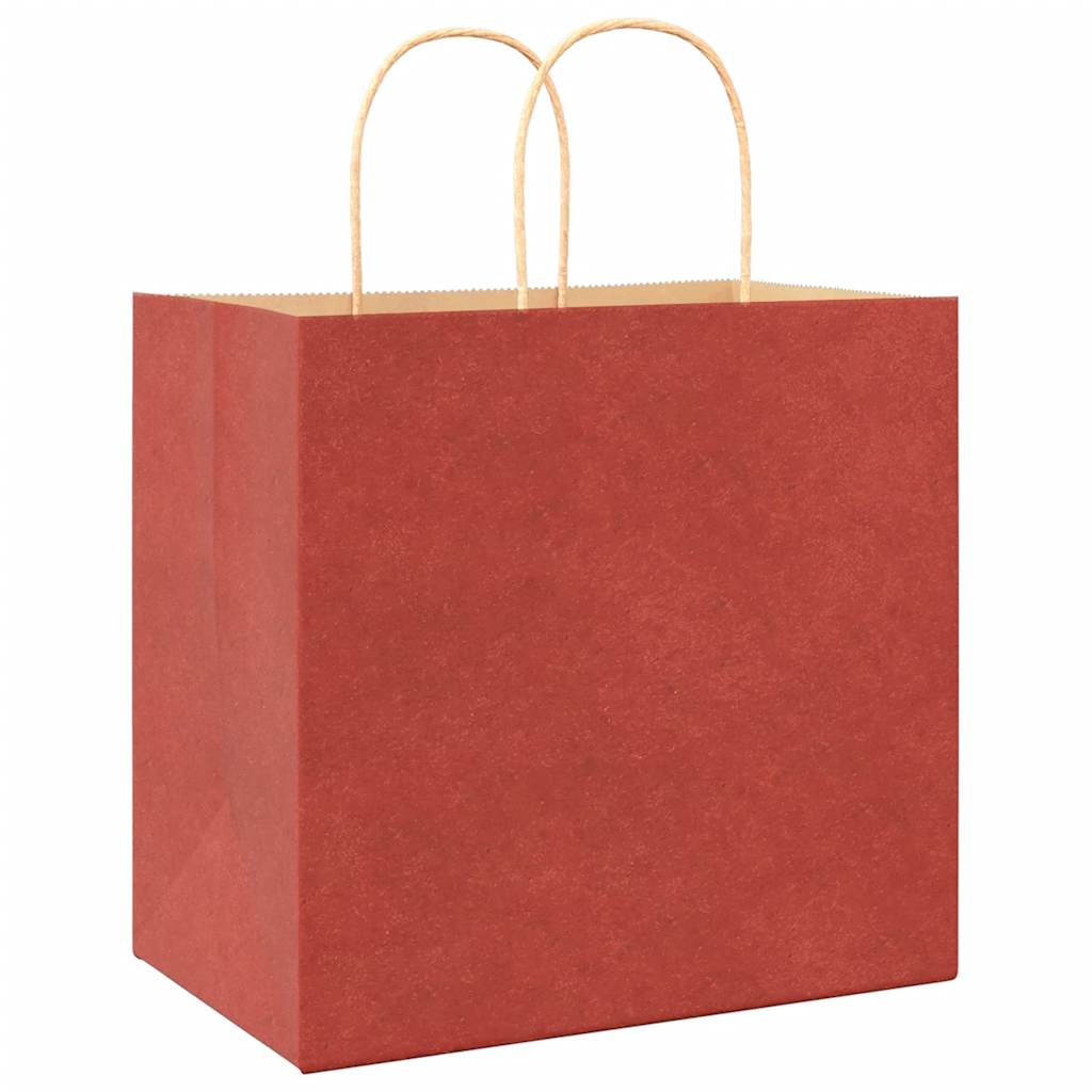 250 db piros papírzacskók fogantyúkkal 26x17x25 cm 7