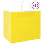 50 db sárga papírzacskók fogantyúkkal 32x22x28 cm