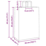 250 db barna papírzacskók fogantyúkkal 26x12x35 cm 11