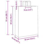 250 db barna papírzacskók fogantyúkkal 32x12x42 cm 11