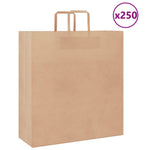 250 db barna papírzacskók fogantyúkkal 45x17x48 cm