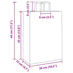 250 db fehér papírzacskók fogantyúkkal 26x12x35 cm 11