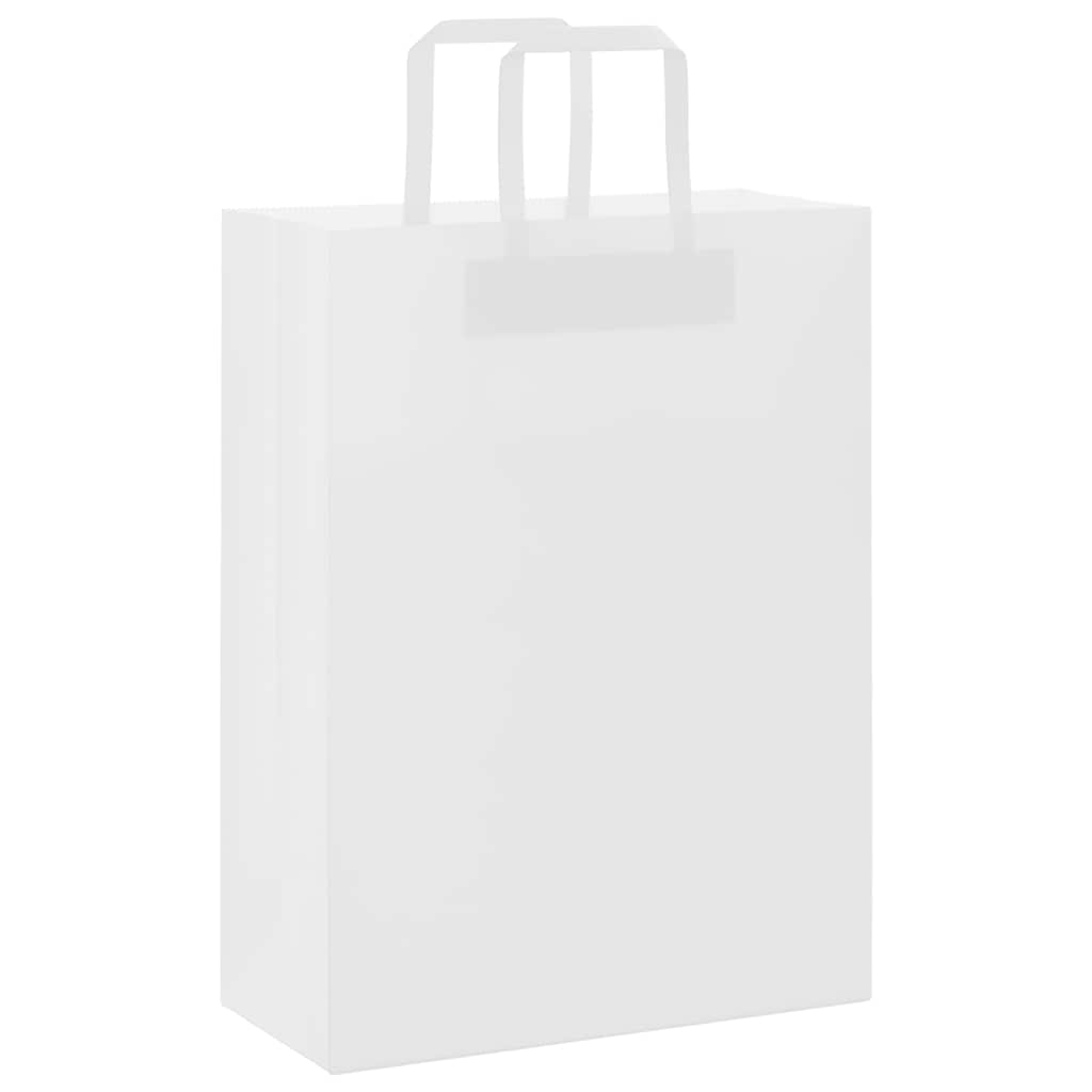 250 db fehér papírzacskók fogantyúkkal 26x12x35 cm 3