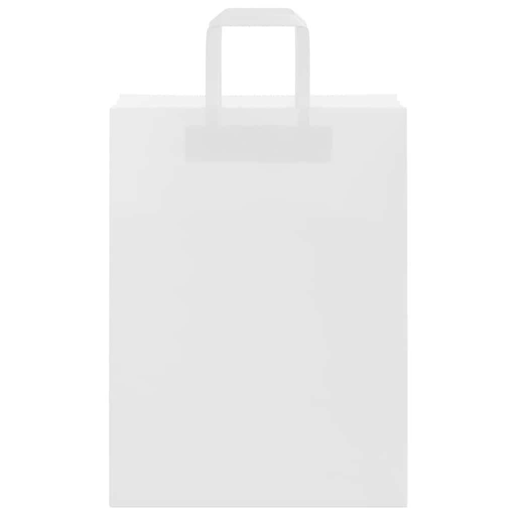 250 db fehér papírzacskók fogantyúkkal 26x12x35 cm 5