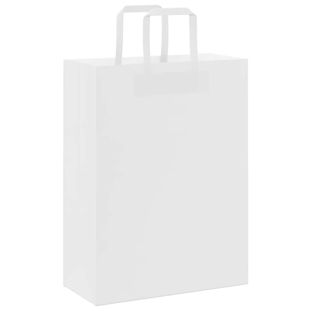 250 db fehér papírzacskók fogantyúkkal 26x12x35 cm 7