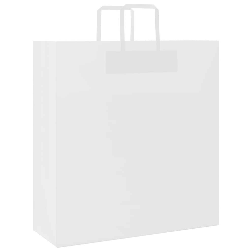 250 db fehér papírzacskók fogantyúkkal 45x17x48 cm 3