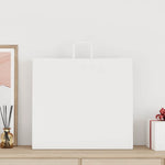 250 db fehér papírzacskók fogantyúkkal 54x15x49 cm