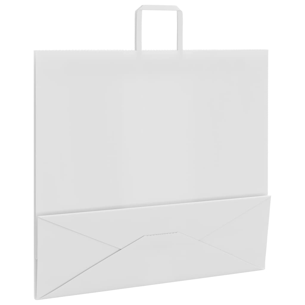 250 db fehér papírzacskók fogantyúkkal 54x15x49 cm 9