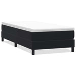 Fekete bársony rugós ágy matrac nélkül 100x210 cm 2
