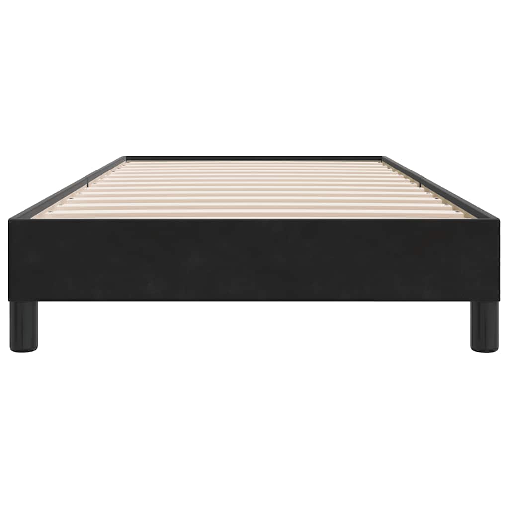 Fekete bársony rugós ágy matrac nélkül 100x210 cm 5