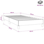 Fekete bársony rugós ágy matrac nélkül 100x210 cm 10