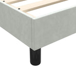 Világosszürke bársony rugós ágy matraccal 80x210 cm 10