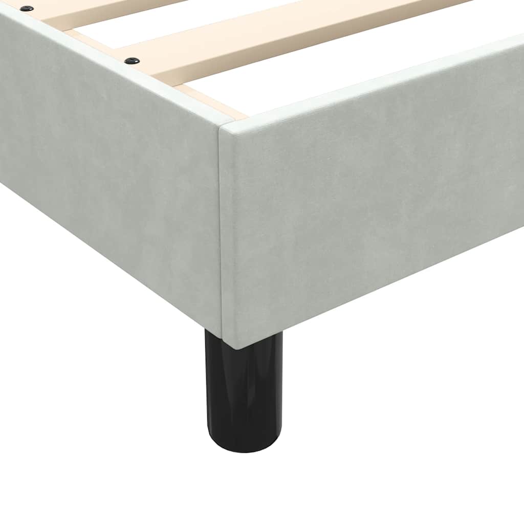 Világosszürke bársony rugós ágy matraccal 80x210 cm 10