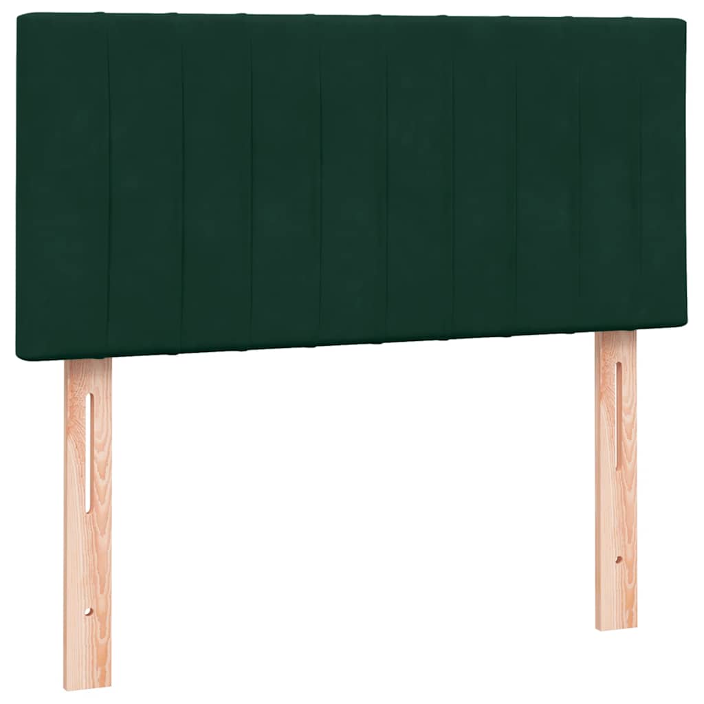 Sötétzöld bársony rugós ágy matraccal 80x220 cm 6