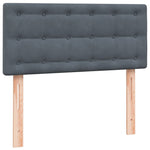 Sötétszürke bársony rugós ágy matraccal 80x210 cm 6