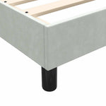 Világosszürke bársony rugós és LED-es ágy matraccal 90x220 cm 14