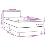 Világosszürke bársony rugós és LED-es ágy matraccal 90x220 cm 16